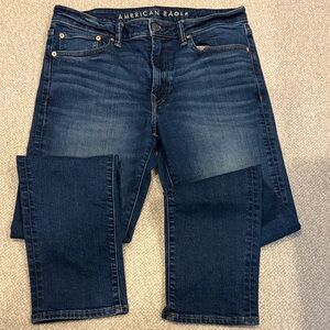 American Eagle Outfitters Men's Dark Blue Straight Jeans